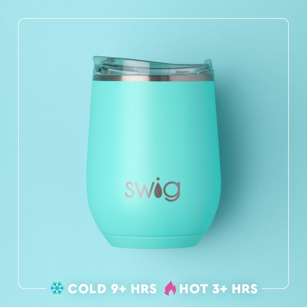 Swig Life 12oz Wine Tumbler with Lid, Halloween, Stainless Steel, Dishwasher Safe, Portable, Triple Insulated Wine Tumbler (Candy Corn)