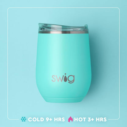 Swig Life 12oz Wine Tumbler with Lid, Halloween, Stainless Steel, Dishwasher Safe, Portable, Triple Insulated Wine Tumbler (Candy Corn)
