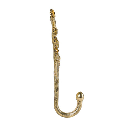 SOFFEE DESIGN 2PCS Golden Bellflower Hooks, Spring Blossom Robe Holders, Floral Bathroom Accessories with Curved Stem