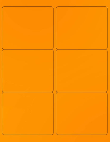 NextDayLabels - 8-1/2 x 11 Neon Color High Light Fluorescent Labels for Laser & Inkjet Printer (Orange Fluorescent, 4" x 3-1/3" - 6 Per Page | 150 Labels)