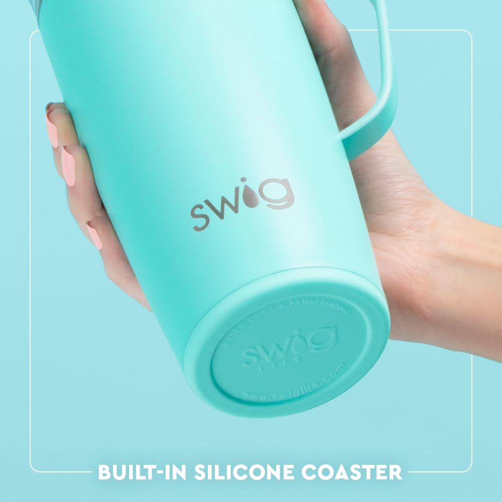 Swig Life 22oz Travel Mug, Halloween Insulated Tumbler with Handle and Lid, Travel Coffee Mug, Cup Holder Friendly, Stainless Steel 22 oz Tumbler, Reusable Insulated with Lid (Candy Corn)