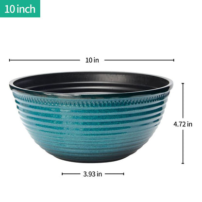 RICH ATLAS 2 Pack 10 Inch Plant Pots,Durable Decorative Flower Pots Planters with Drainage Hole for Indoor and Outdoor Plants,Flowers,Succulents, Blue