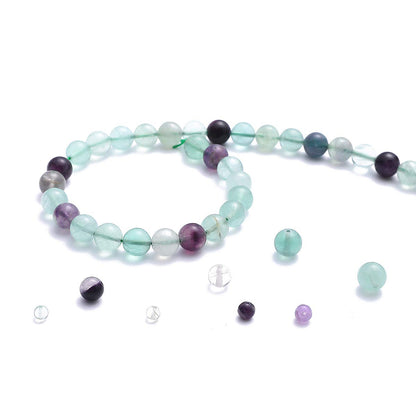 BEADIA Natural Fluorite Stone Round Loose Semi Gemstone Beads for Jewelry Making 4MM 89PCS