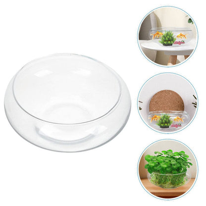 Glass Bubble Bowl - Wide Mouth Flower Vase Clear Bubble Planter Terrarium Aquatic Plant Pot Shallow Fish Tank for Centerpiece Hydroponic Succulent