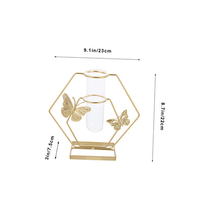 Zerodeko Hydroponic Plant Vase Hexagonal Glass Terrarium with Lightweight Floral Holder for Wedding Centerpieces Home Office Desktop Decoration
