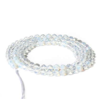 Song Xi 180pcs 2mm Natural Opal Gemstone Beads Faceted Round Loose Stone Beads for Jewelry Making (1 Strand)