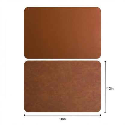 Premium Faux Leather Placemats Set of 6 – Waterproof, Heat-Resistant, Reversible & Non-Slip Table Mats for Kitchen, Dining, Indoor/Outdoor Use