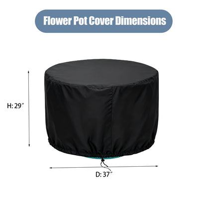 Loenel Large Ceramic Rounded Pot Cover, Waterproof Large Ceramic Planter Cover, Cold-Resistant Outdoor Flower Pots Covers- 37"D x 29"H