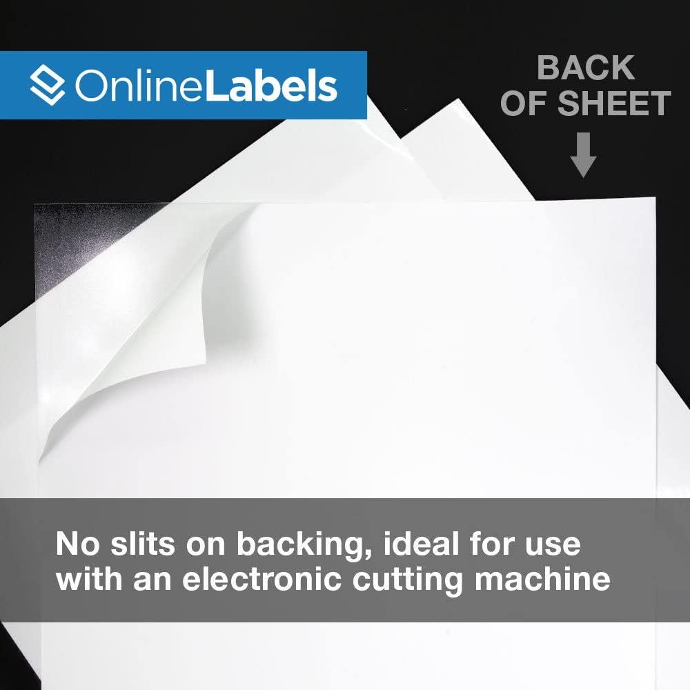 8.5 x 11 Waterproof Crystal Clear Gloss Sticker Paper (Laser Printers Only) - 1000 Sheets - Full Sheet Labels - OnlineLabels