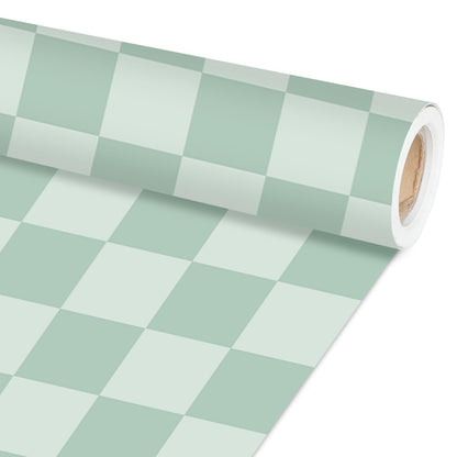 Green Checkered Bulletin Board Paper Roll Retro Hippie Green Bulletin Board Background Back to School Classroom Decor Poster for Art Craft DIY Project Home Office Spring Party Supplies 17.7inx20ft