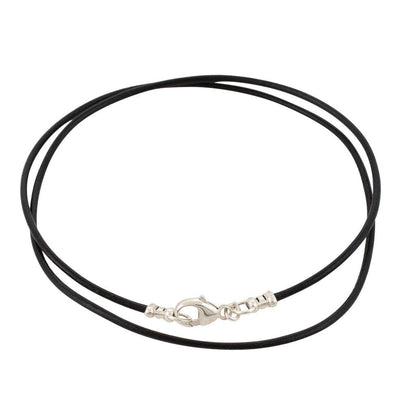 DragonWeave Sterling Silver 1.8mm Fine Black Leather Cord Necklace - 30 inches