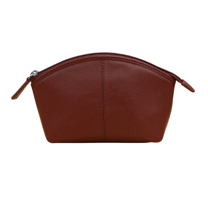 ili New York Genuine Leather Cosmetic Pouch – RFID Blocking, Leather Makeup Bag for Purse with Top Zip Closure & Interior Zip Pocket, Perfect as a Compact and Stylish Travel Cosmetic Bag