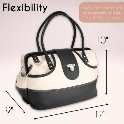 Borsali Weekender Bag for Women - Travel Carry On Duffel -Vegan Leather with Travel Wallet, Packing Cubes & Shoe Covers (Cream)