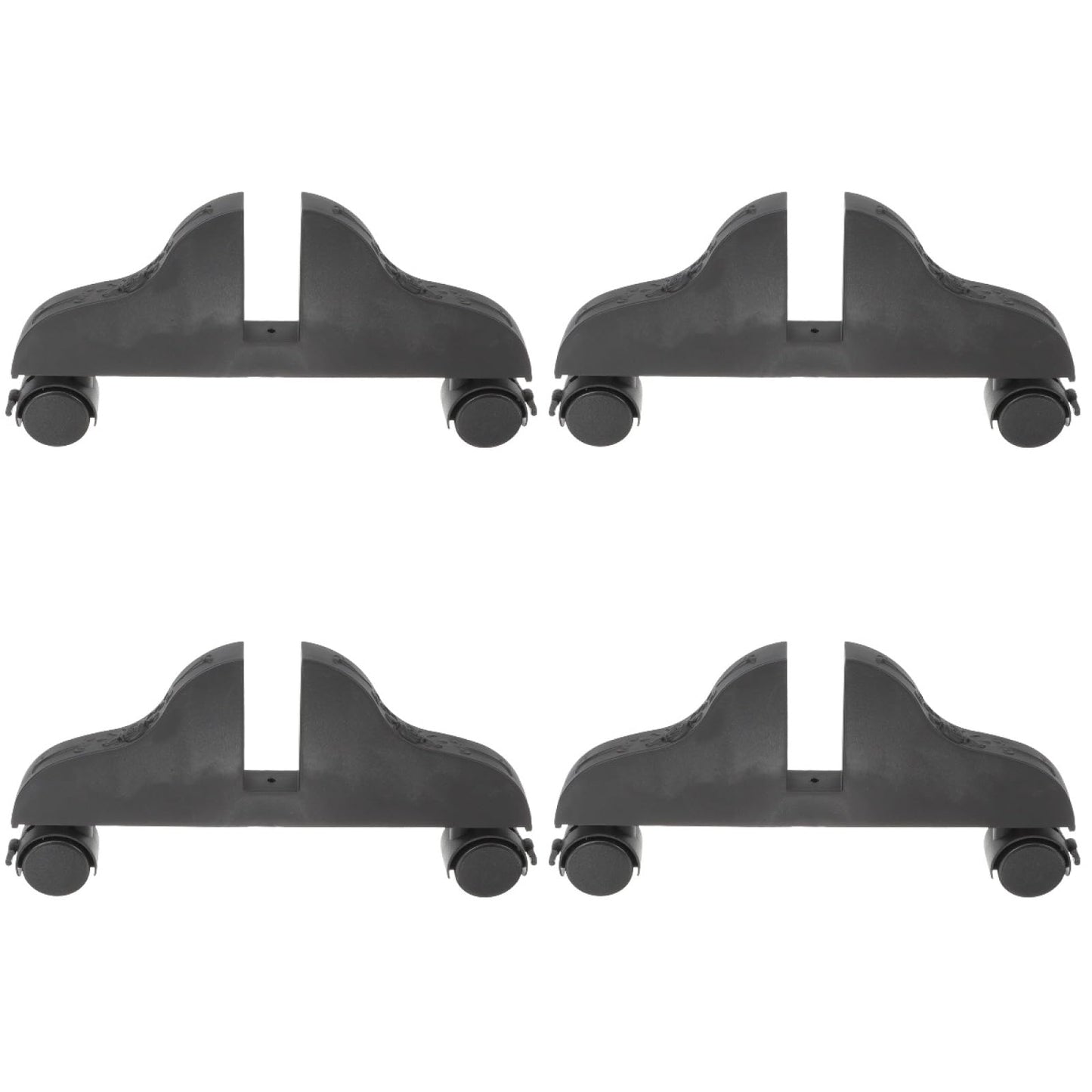 4Pcs Room Divider Base with Wheels, Movable Screen Feet, Locking Mechanism, Versatile for Office Partitions, Home Privacy Panels, Black PVC, 11.81X6.29X3.93In