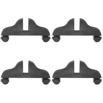 4Pcs Room Divider Base with Wheels, Movable Screen Feet, Locking Mechanism, Versatile for Office Partitions, Home Privacy Panels, Black PVC, 11.81X6.29X3.93In