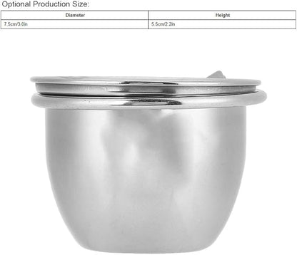 SYH&AQYE Stainless Steel Bird Food Water Coop Cup, Bird Feeding Dish Feeder with Clamp Holder Bird Cage Feeder Set for Macaw African Greys Budgies(7.5cm)