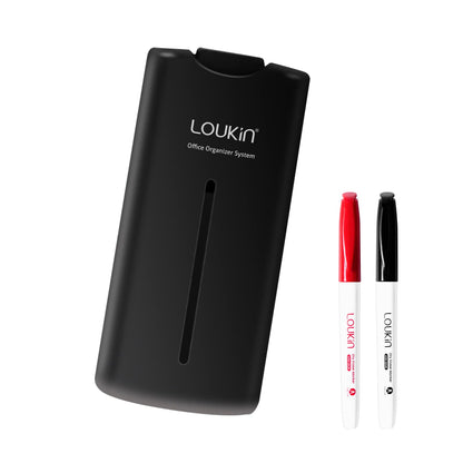 loukin All-in-One Magnetic Dry Erase Eraser, Patent Whiteboard Eraser with Whiteboard Cleaner, Ideal for Classroom, Home and Office Use, 2 Markers Included