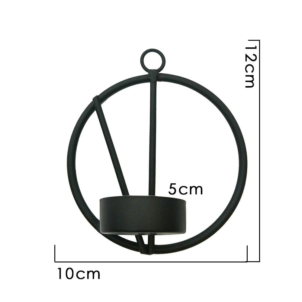 Wall Candle Holder, Wall Hanging Geometric Candle Holder, Round Metal Tealight Holders, Wall Decorations for Living Room Bedroom, Wedding Gift