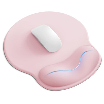 Mouse Pad with Wrist Rest, Ergonomic Mouse Pads for Desk, Office Non-Slip Mousepad with Gel Wrist Support(Light Pink, 10.6''L x 9''W)