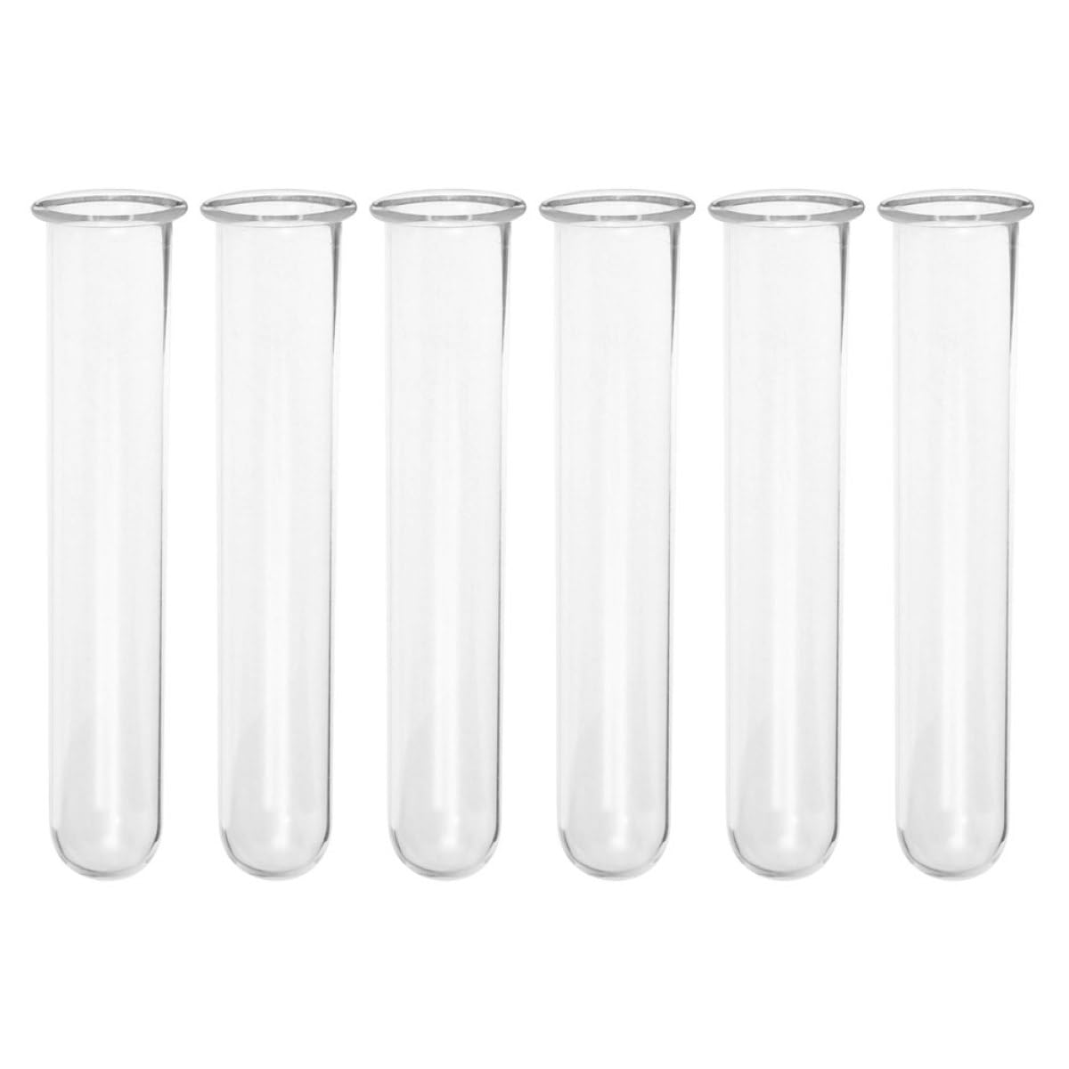 Garneck 6pcs Glass Test Tube Flower Vases Hydroponic Propagation Tubes Glass Plant Containers 2.5x3x15cm for Home and Office Décor