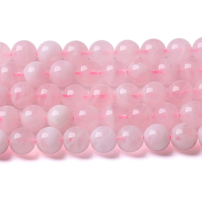 6MM 60PCS Natural Crystal Stone Madagascar Rose Quartz Gemstone Beads for Jewelry Making DIY Bracelet