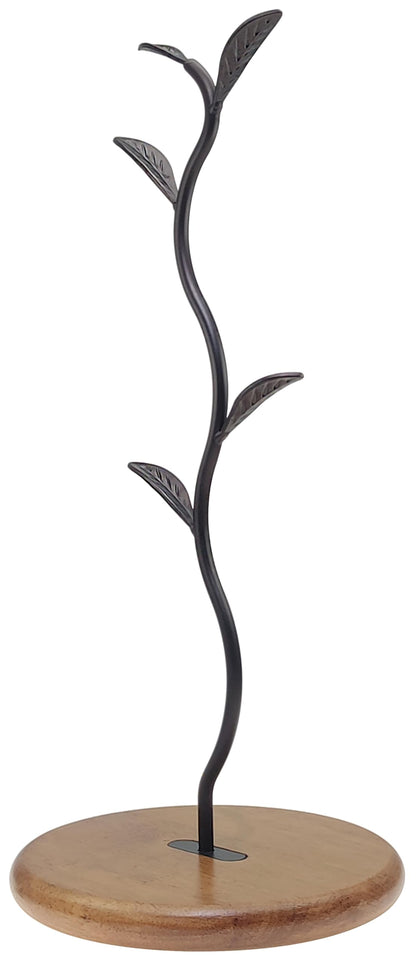 NBUOON Coffee Mug Holder Tree Rack for Counter,Leaf Shaped Tea Cup Mug Holder Stand for Countertop,Perfect Coffee Bar Accessory & Kitchen Home Organizer Black