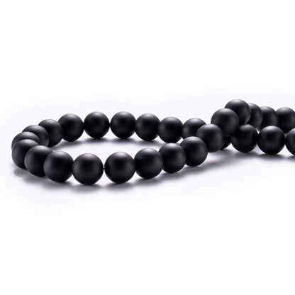 BEADIA Matte Black Onyx Natural Stone Round Loose Semi Gemstone Beads for Jewelry Making 6MM 61PCS
