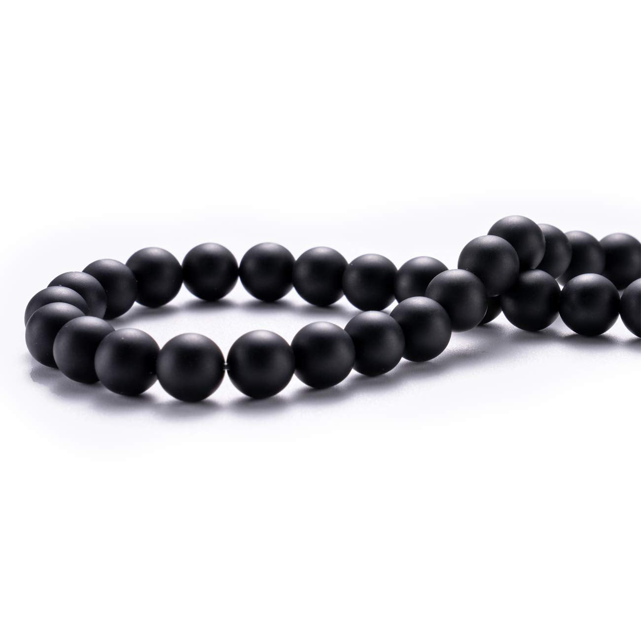 BEADIA Matte Black Onyx Natural Stone Round Loose Semi Gemstone Beads for Jewelry Making 10MM 38PCS