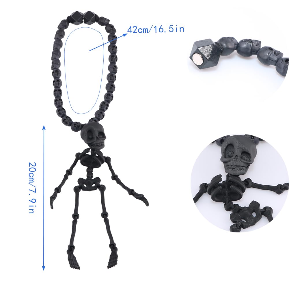 2Pcs Black Skeleton Magnetic Curtain Tieback Halloween Curtain Holdbacks Wall Curtain Ties for Halloween Decor