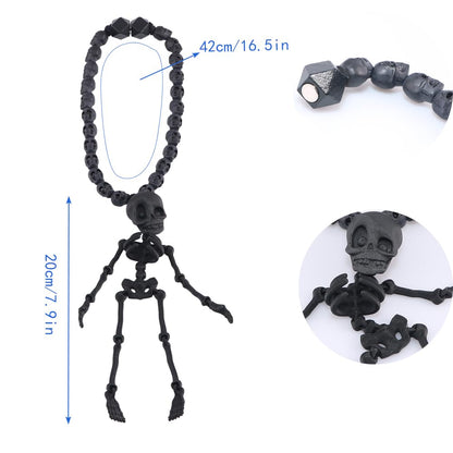 2Pcs Black Skeleton Magnetic Curtain Tieback Halloween Curtain Holdbacks Wall Curtain Ties for Halloween Decor