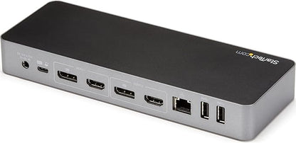 StarTech.com USB-C / USB-A Hybrid Docking Station for MacBook Pro / Air M1 M2 M3 M4 & Windows, Universal Dual 4K 60Hz HDMI DP Dock, Thunderbolt Compatible, 60W Laptop Charging