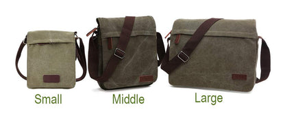 Sechunk Large Vintage Canvas Messenger Cross body bag Shoulder bag (Green, large)