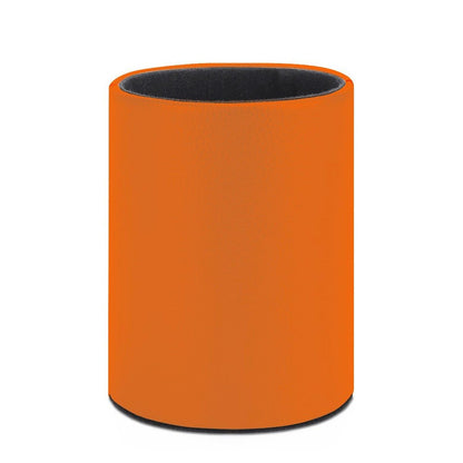 UTRSIFB Holder Cup Makeup Brush Storage Organizer, Waterproof Multifunctional Office Supplies, Pen Holder Cylinder Leather Pencil Orange