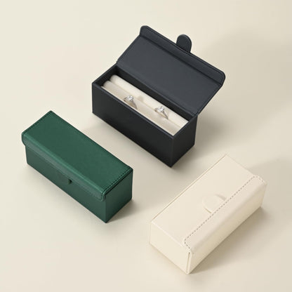 Oirlv Travel Rings Storage Box: Compact Multi-Ring Organizer Case, Premium Leather & Velvet Lined for Tangle-Free Protection, Portable Jewelry Case for Weekend Trips & On-the-Go(Green)