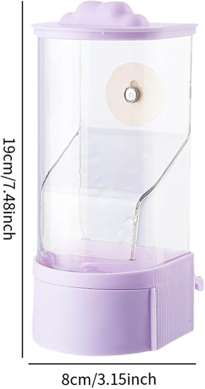 No Mess Bird Feeder Hanging Feeding Station Anti Splashing Parrot Foraging Feeder Food Container for Cockatiel Budgies Canary Pink(Purple)