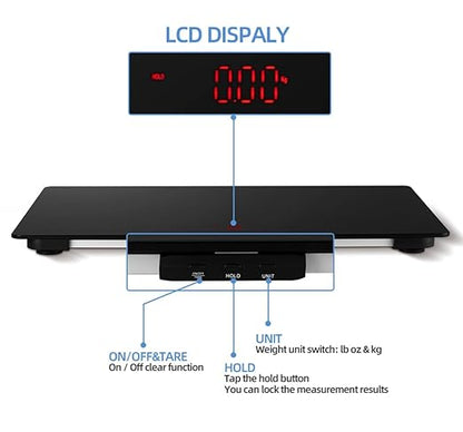 Helsevesen Medium Breed Veterinary Dog Scale, Digital Pet Scale with 27.6 x 17.7 inch Tempered Glass Platform with Anti Slip Sticker, 330 Lb Capacity