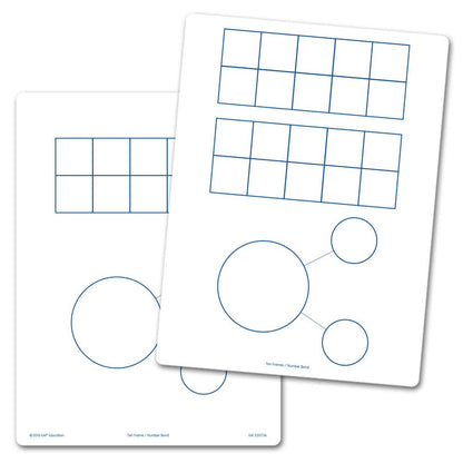 EAI Education Ten Frames & Number Bonds Flexible Dry-Erase Boards - Set of 10