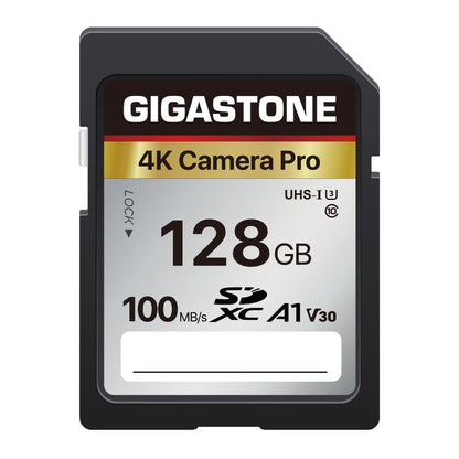 【5-Years Data Recovery】 GIGASTONE 128GB SD Card, 4K Camera Pro, UHS-I A1 V30 U3 Class 10 SDXC Memory Card 4K UHD Video Compatible with Digital Camera, Full-Sized SD Card, with 1 Mini Case