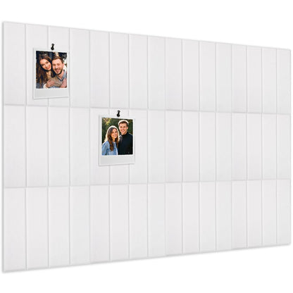 UNICRAFTALE 12Pcs White Felt Bulletin Board 12x12 Inch Self-Adhesive Felt Tiles Pin Board Squares for Home Office Classroom Display