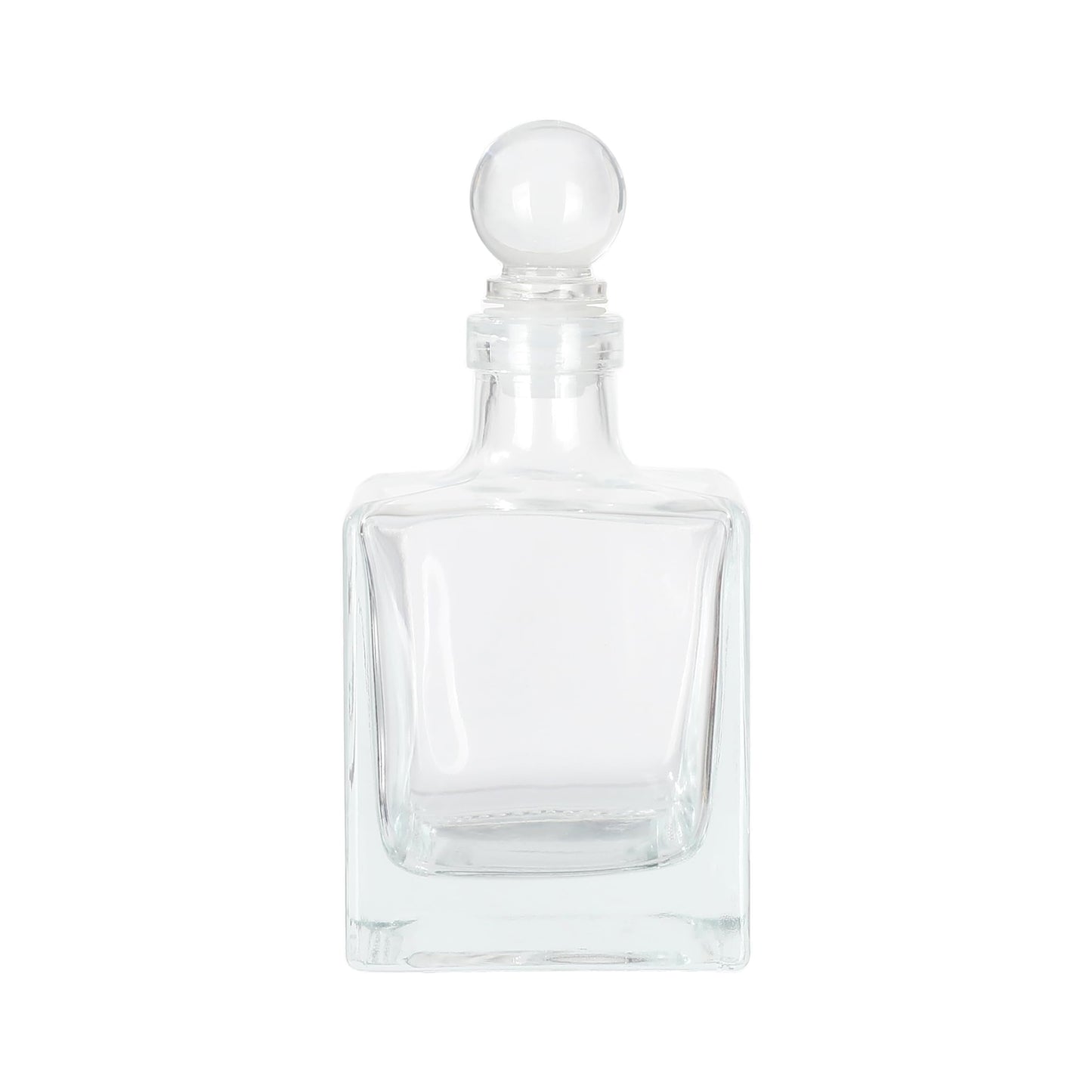 Magic Season Decorative Glass Bottle - 7 fl oz. Square Bottle (1 Set w/Glass Stopper)