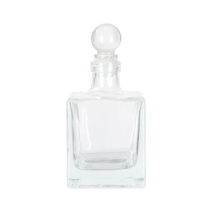 Magic Season Decorative Glass Bottle - 7 fl oz. Square Bottle (1 Set w/Glass Stopper)