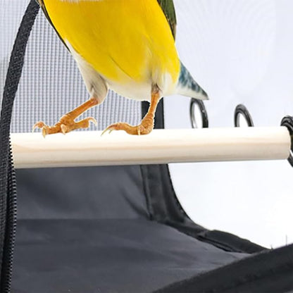 Lightweight Portable Pet Bird Travel Cage, Breathable Bird Carrier Backpack, Parrot Carry Bag with Visible Window Large Space, Shoulder Strap and Standing Perch, for Small Birds