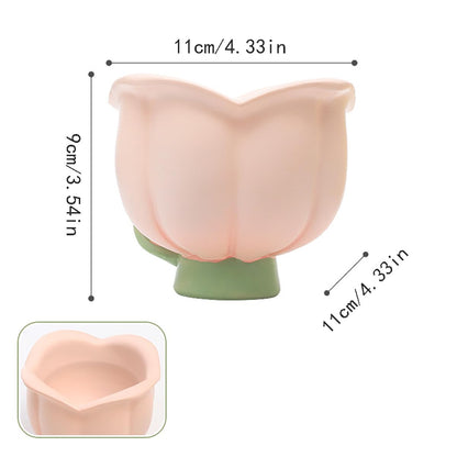 JARPSIRY Cute Jewelry Dish Tray, Resin Flower Shaped Candy Dish, Decorative Bowl, Trinket Box, Key Holder, Desk & Bathroom Organizer for Women (Pink)
