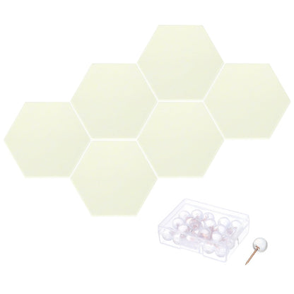PATIKIL Felt Bulletin Board, 12"x10", 6 Packs Self Adhesive Hexagon Felt Tiles for Sound Proofing Wall Panels for Home Office Recording Studio,Game Room, Light Yellow