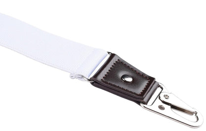 JRHEJTFZ Suspenders for Men with Snap Hooks Heavy Duty Adjustable 1.4 inches Wide White