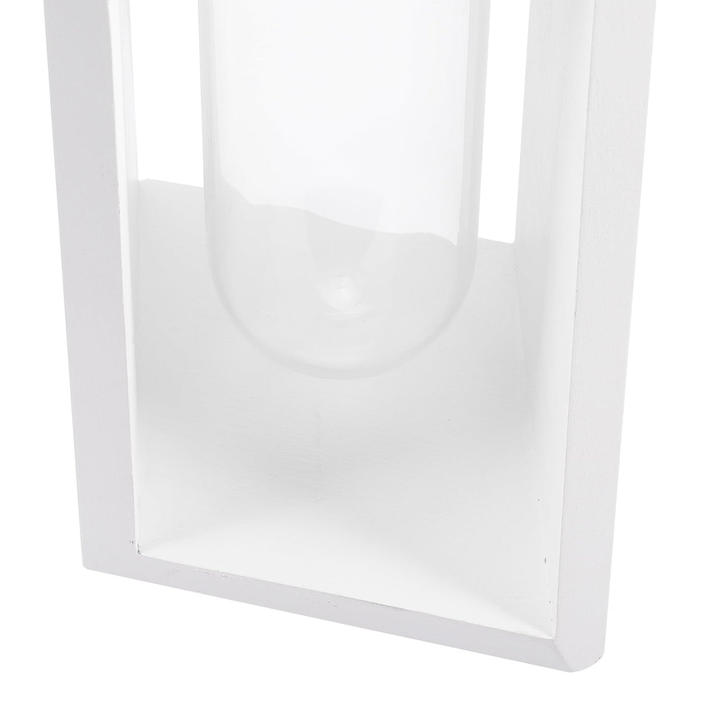 DOITOOL Test Tube Plant Vase with White Wooden Rack, Small Glass Propagation Terrarium Container for Indoor Hydroponic Plants and Home Décor