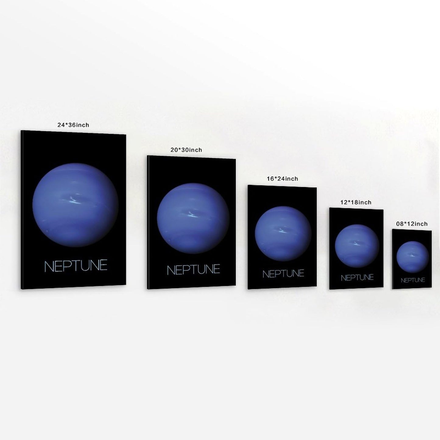 Solar System Planets Canvas Wall Art - Neptune Planet Space Poster for Kids Room Bedroom Classroom, STEM Educational Astronomy Decor, Science Gift for Boys Girls, 16x24 Inch Framed