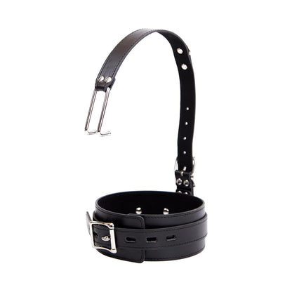 Gothic Choker Leather Collar with Nose Hook Adjustable Necklace for Bar Masquerade Cosplay Accessory