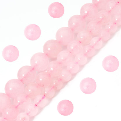 Siomia 60pcs 6mm Natural Rose Quartz Gemstone Beads Energy Healing Crystal Round Loose Stone Beads for Jewelry Making, DIY Bracelets Necklaces