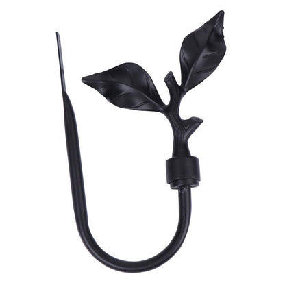 Curtain Holdbacks Curtain Wall Hooks Wall Mounted Curtain Drapery Tiebacks Heavy Duty Vintage Leaves Curtain Holdbacks for Home Office Bedroom Kitchen Black Brass